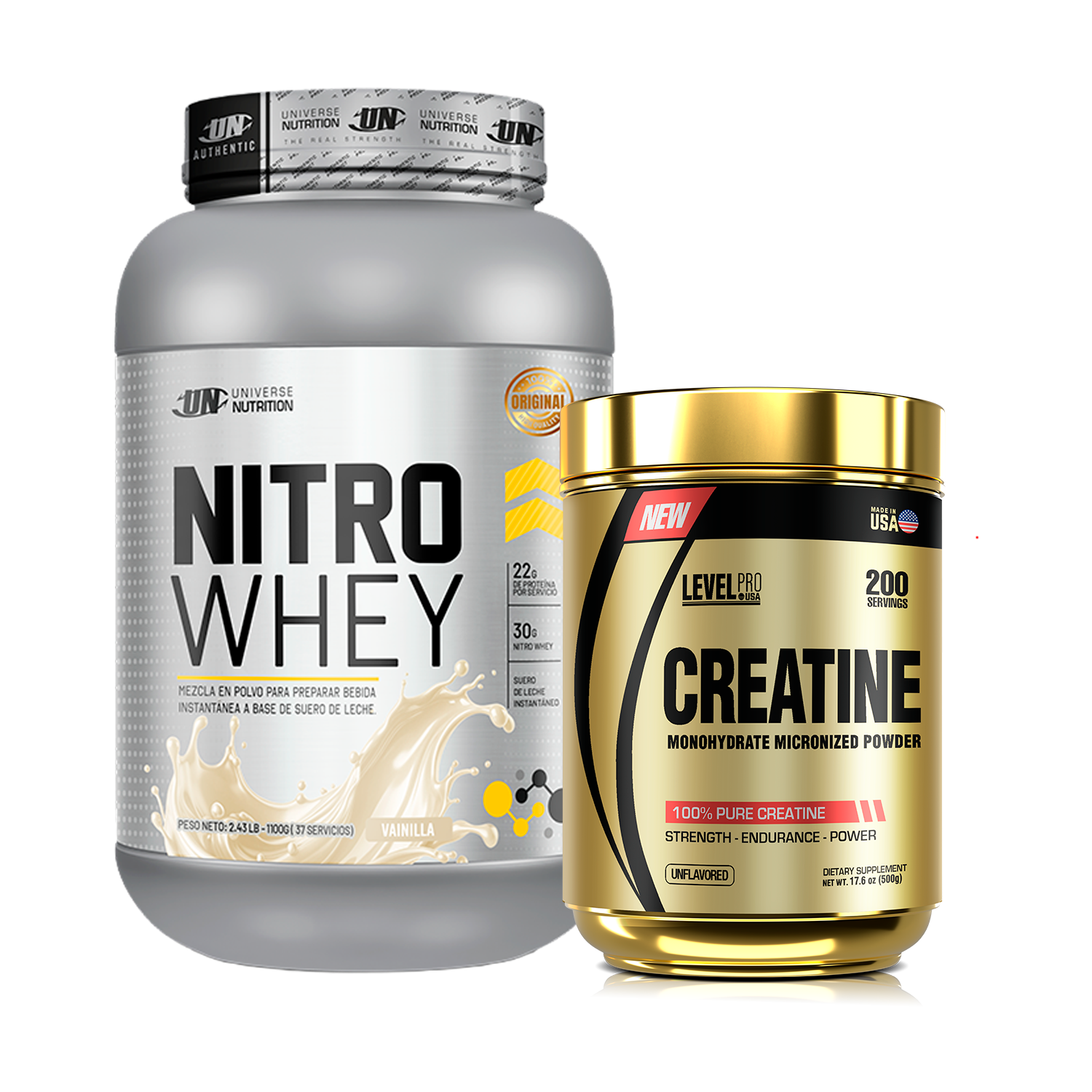 PACK Proteína Nitro Whey UN + Creatina Level Pro