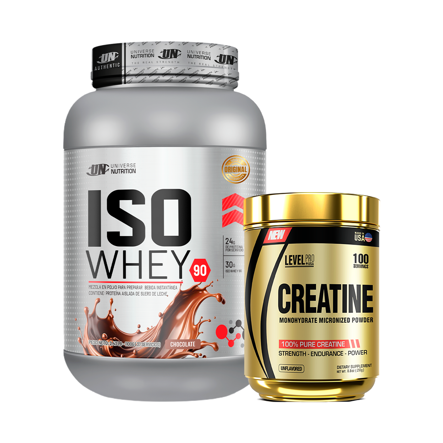 PACK Proteína Iso Whey UN + Creatina Level Pro
