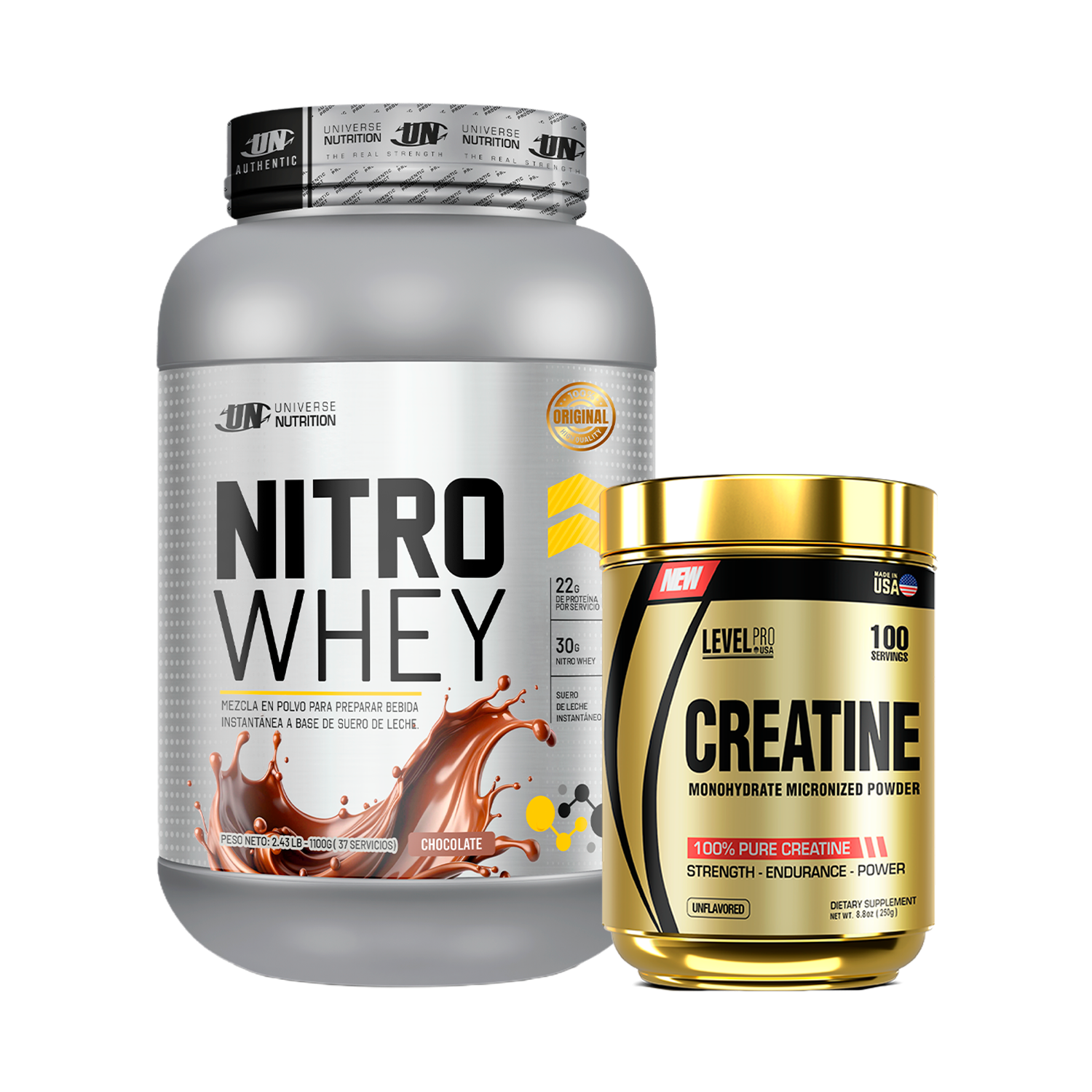 PACK Proteína Nitro Whey UN + Creatina Level Pro