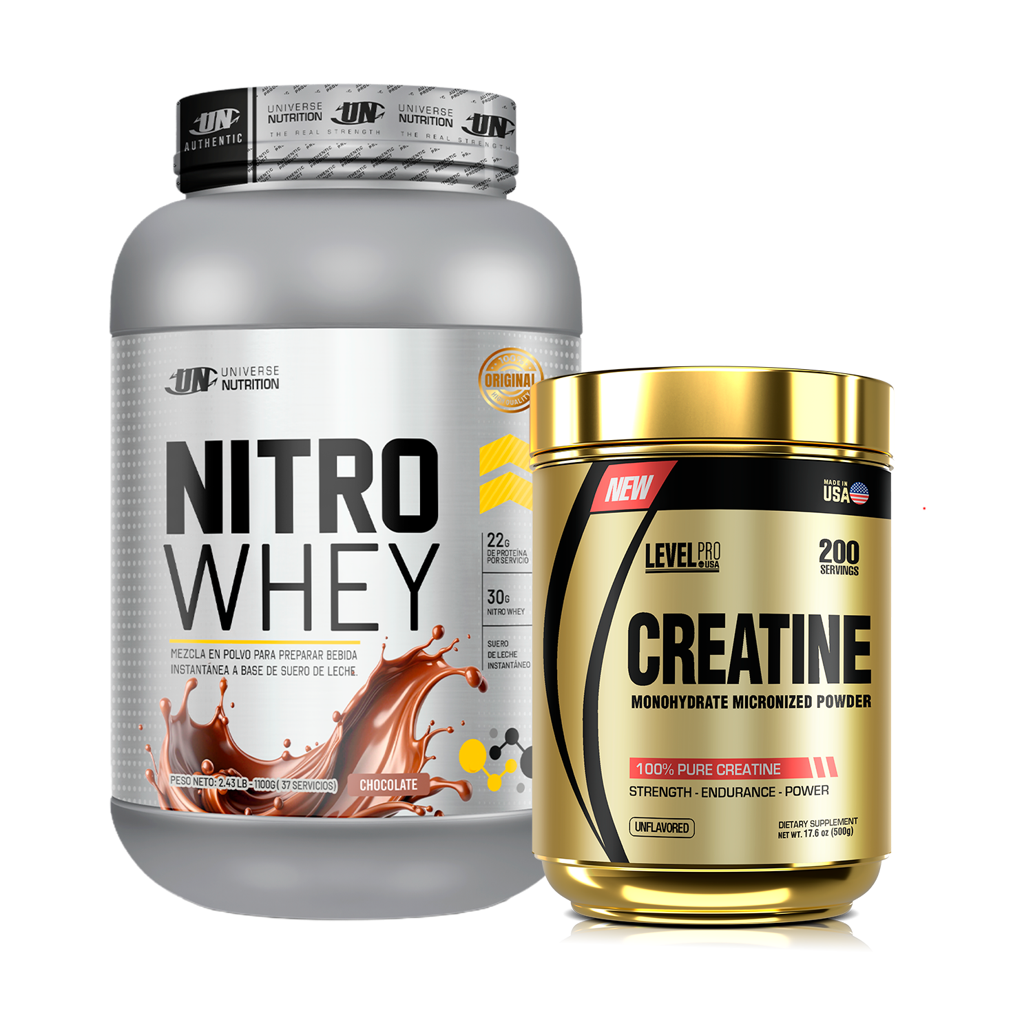 PACK Proteína Nitro Whey UN + Creatina Level Pro