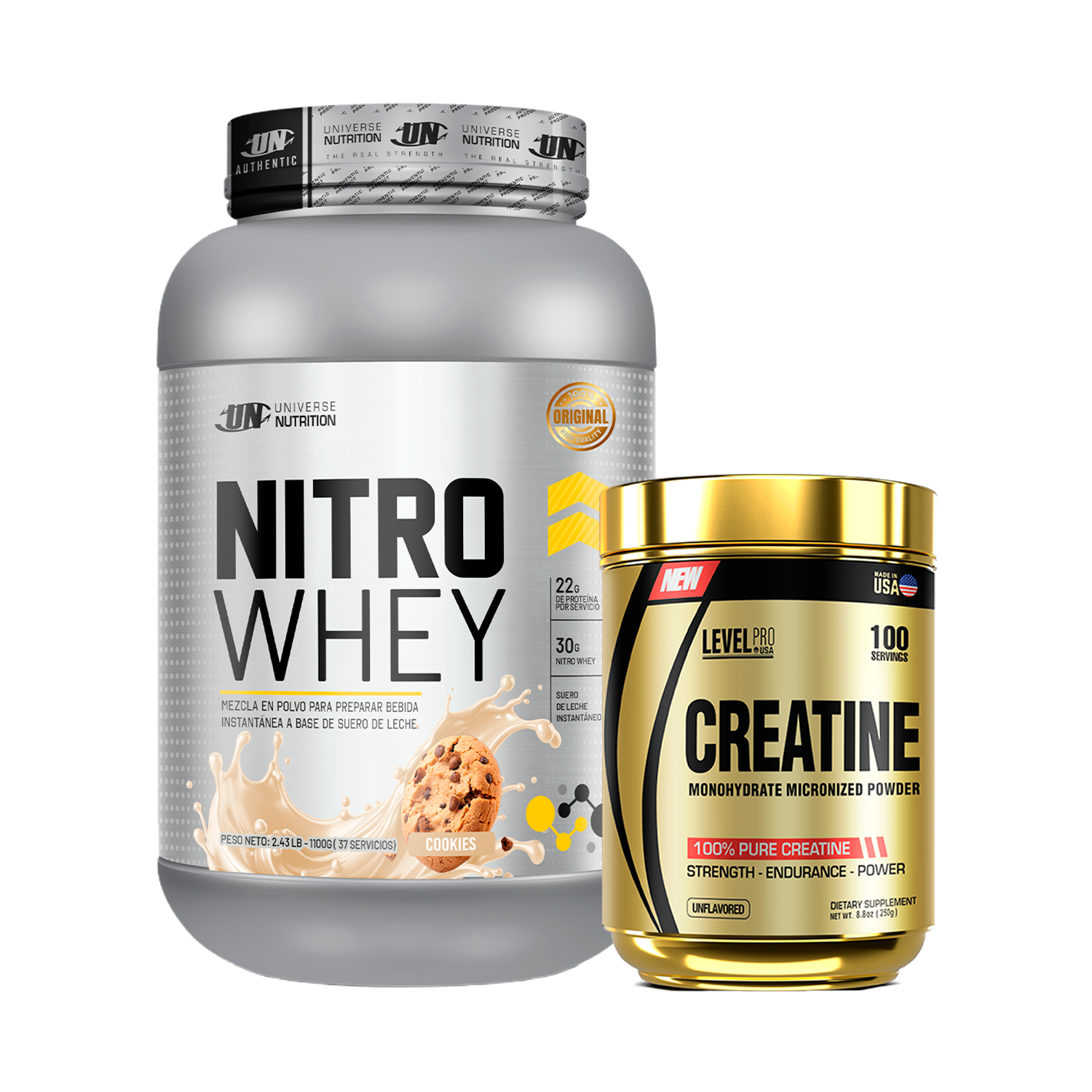 PACK Proteína Nitro Whey UN + Creatina Level Pro