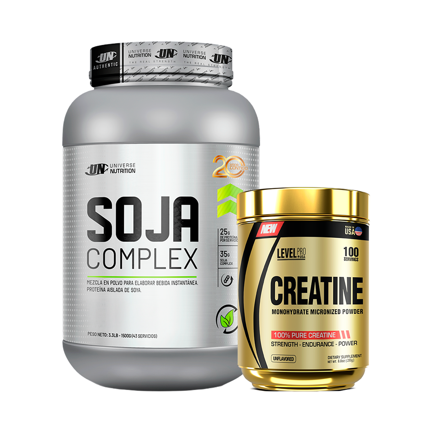 PACK Proteína Vegana Soja Complex + Creatina Level Pro