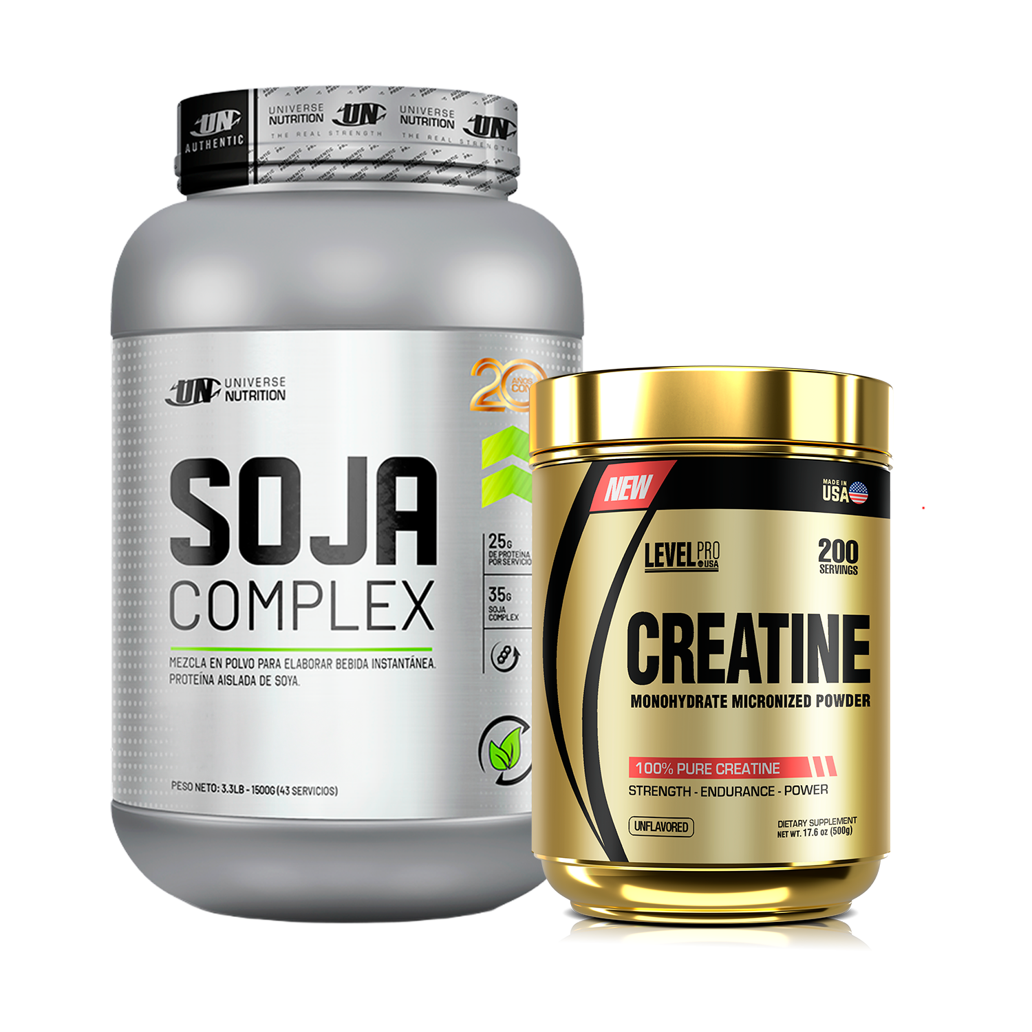 PACK Proteína Vegana Soja Complex + Creatina Level Pro