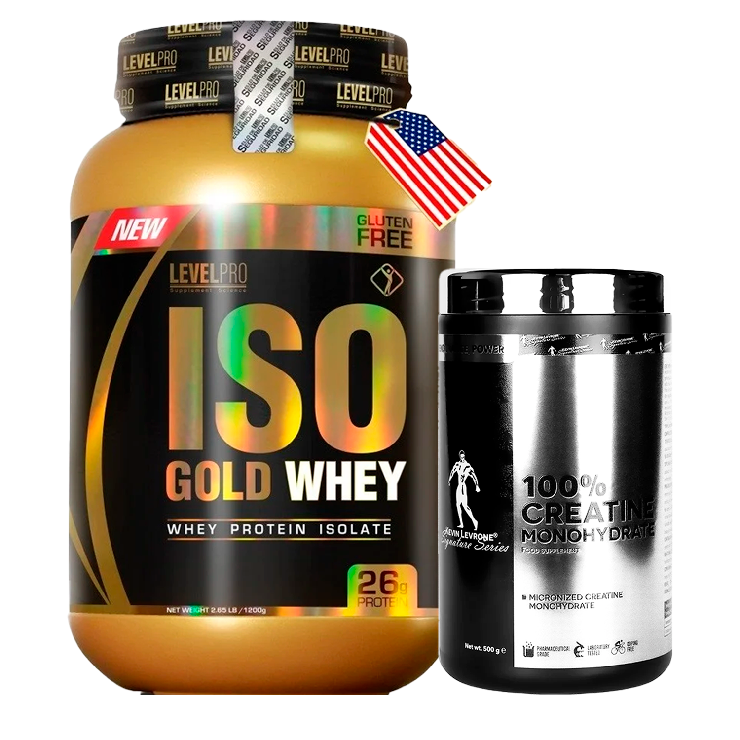 PACK Iso Gold Whey Level Pro + Creatina Kevin Levrone