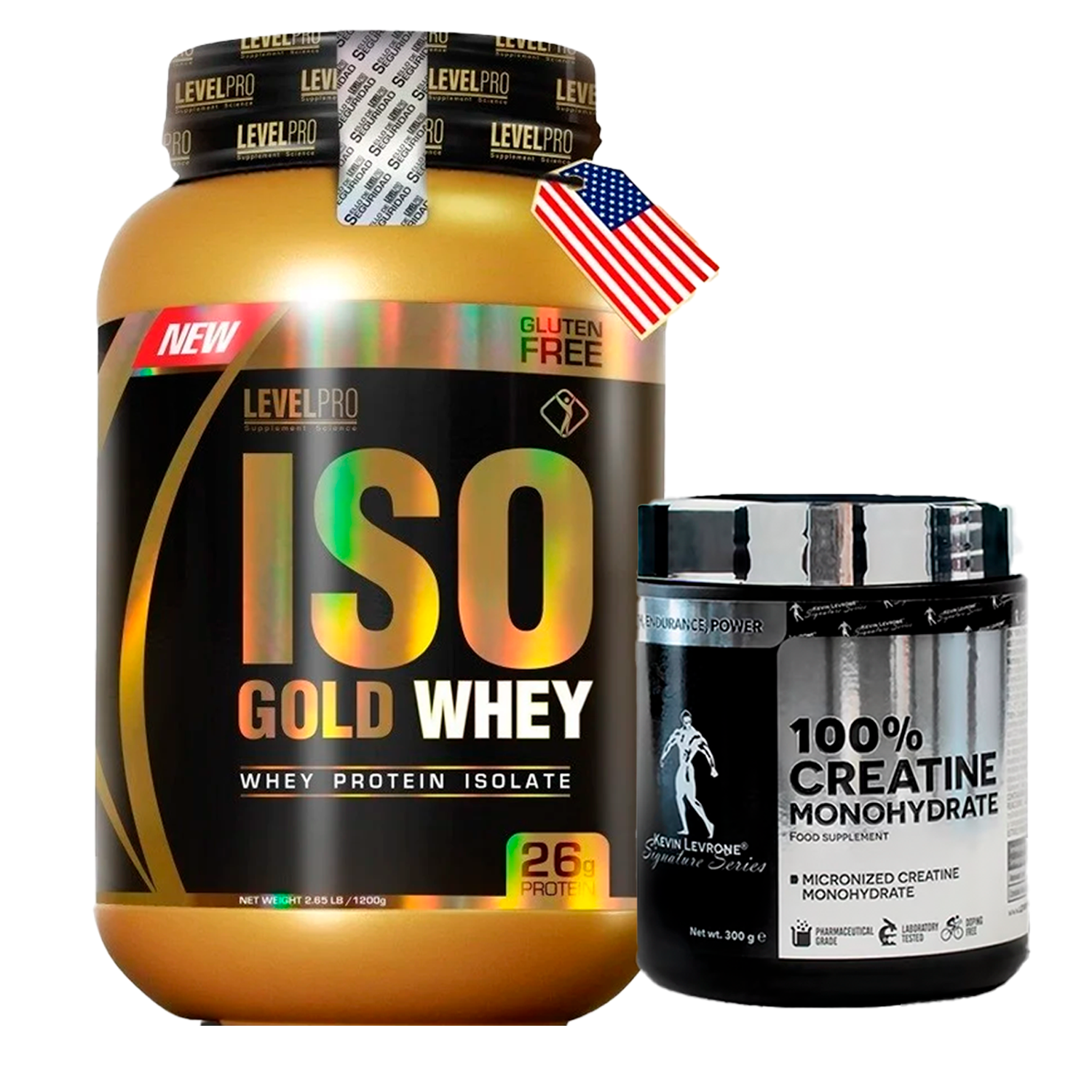 PACK Iso Gold Whey Level Pro + Creatina Kevin Levrone