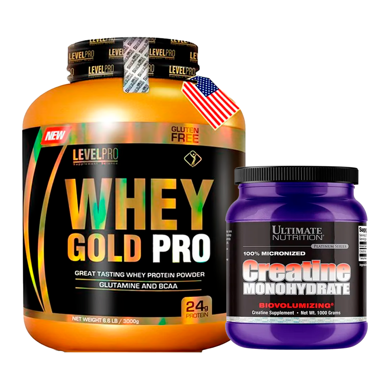 PACK Whey Gold Pro Level Pro + Creatina Ultimate Nutrition