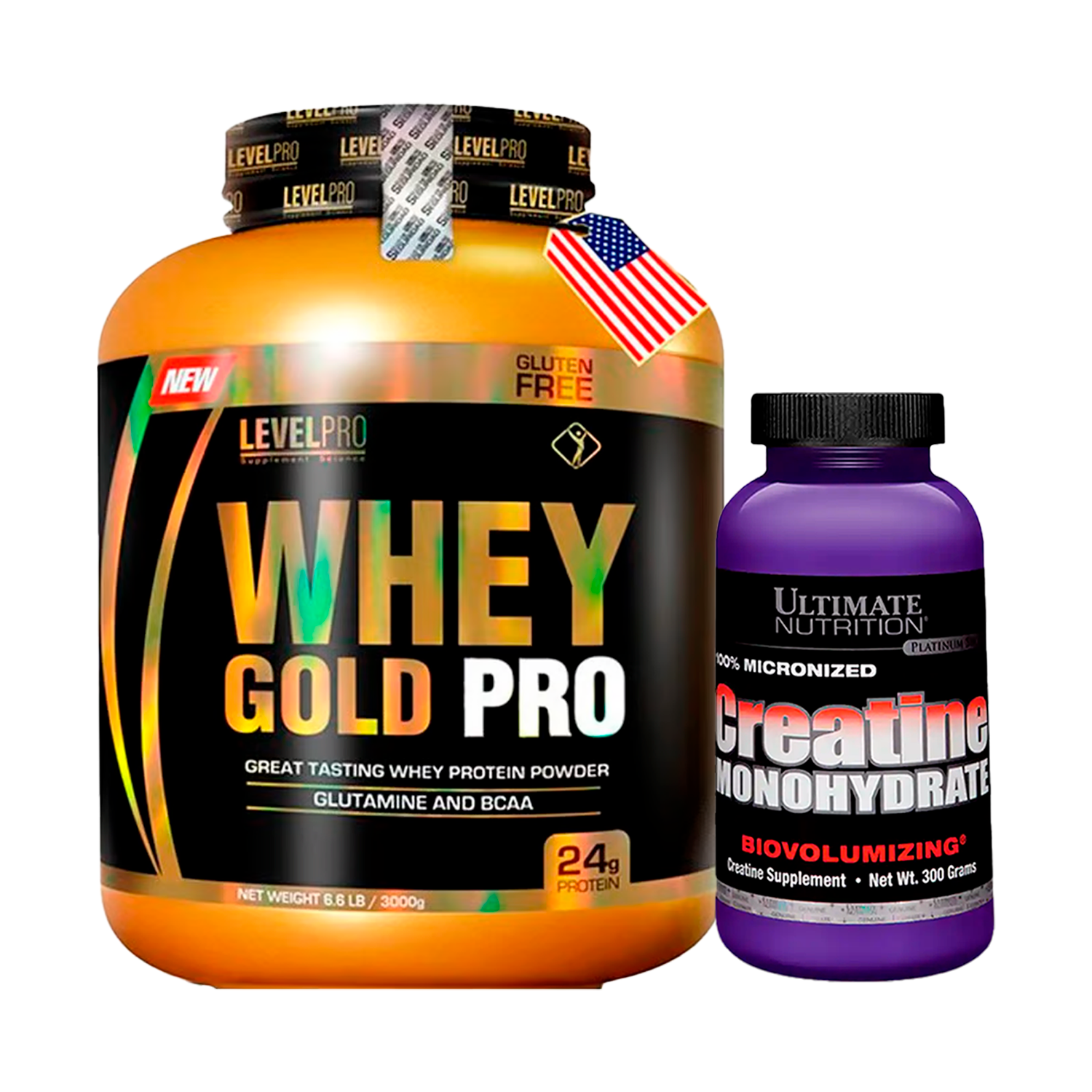 PACK Whey Gold Pro Level Pro + Creatina Ultimate Nutrition