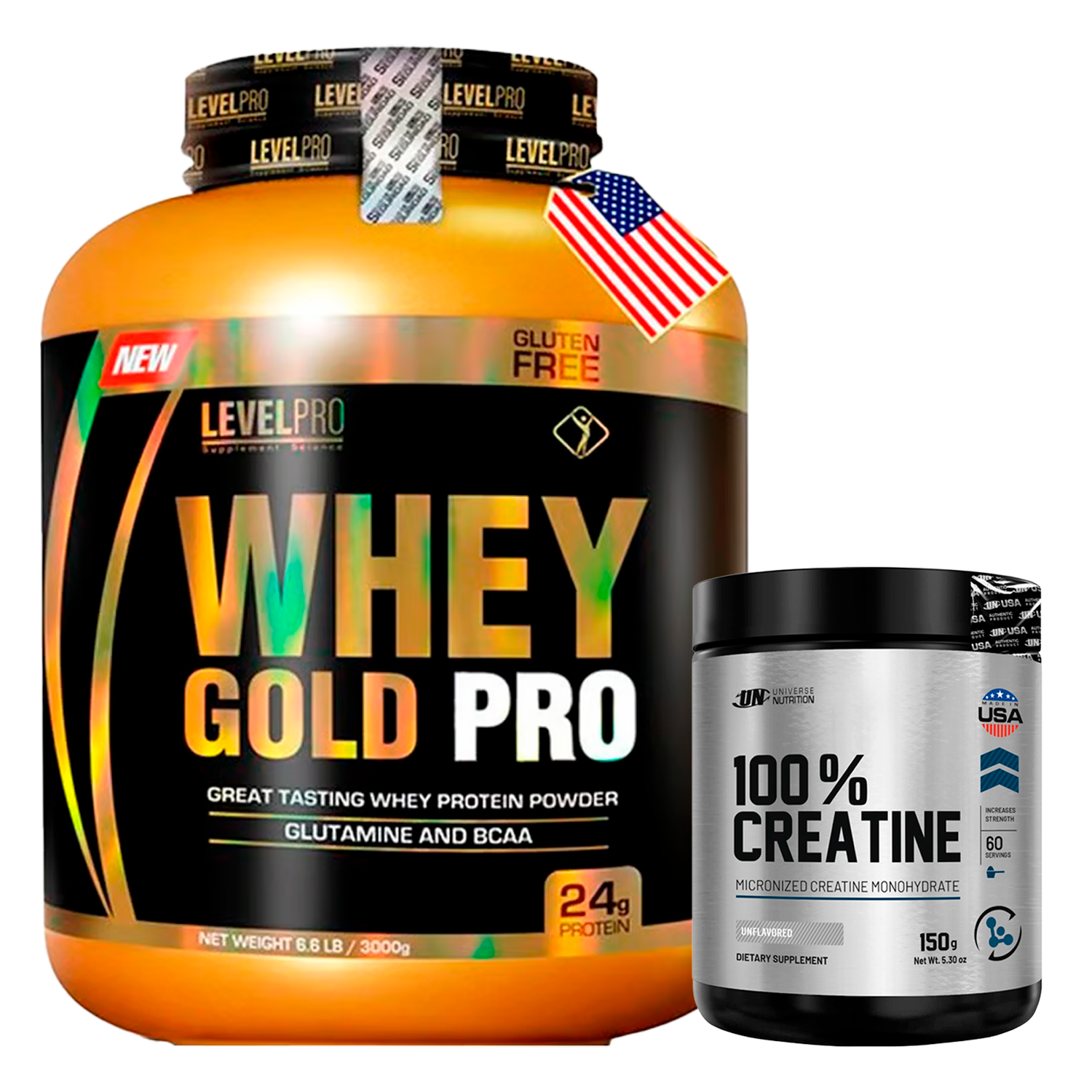 PACK Whey Gold Pro Level Pro + Creatina Universe Nutrition