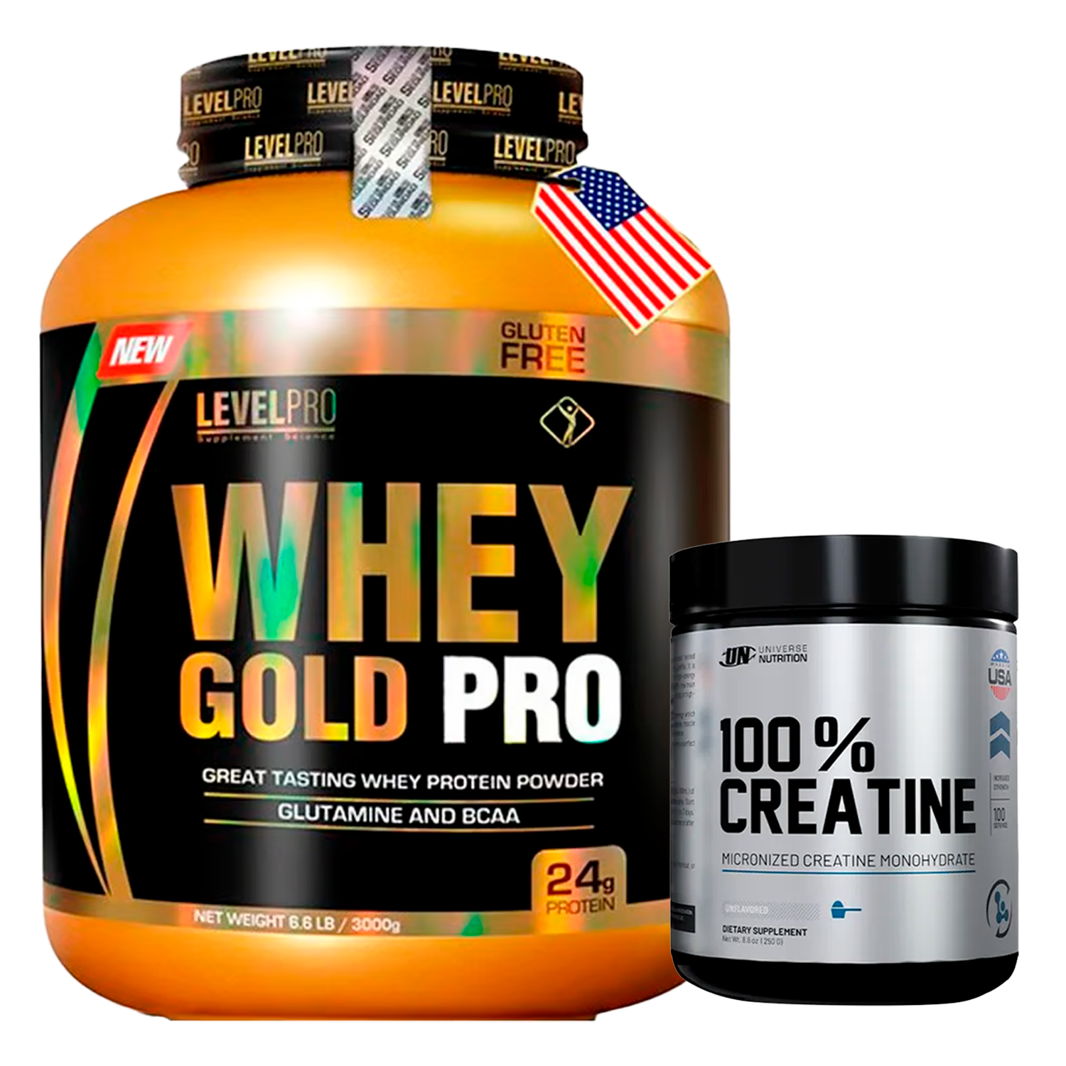 PACK Whey Gold Pro Level Pro + Creatina Universe Nutrition
